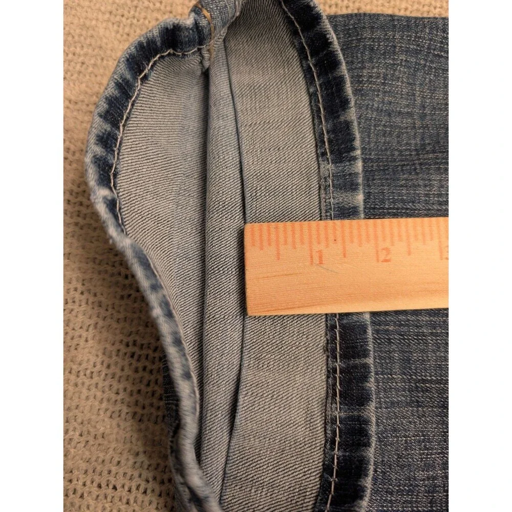 Buckle BKE Tyler Straight Leg Jeans Mens 36S Casual Stretch Thick Stitch Blue